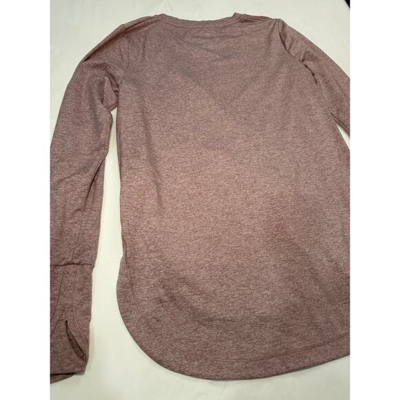 Athleta Uptempo Long Sleeve Top XS Heathered Red Thumbhole Activewear Base Layer - Picture 4 of 11